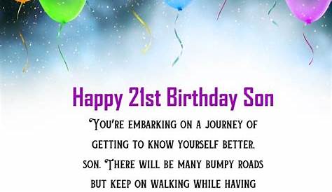 Happy 21st Birthday Son Wishes | The Cake Boutique