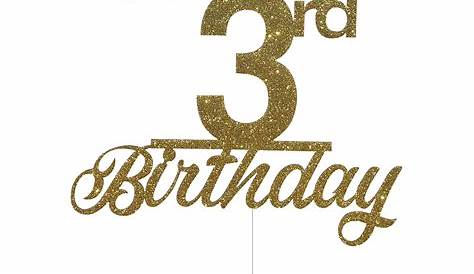 3rd Birthday Cake Topper SVG Third Birthday Wood Cardstock | Etsy India