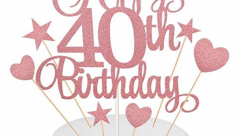 Happy 40th birthday cake topper 40th cake topper decade cake | Etsy
