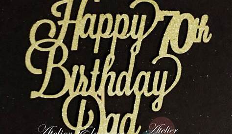 70th Mum/ Dad Cake Topper,70 Topper, Glitter Gold Birthday Cake Topper