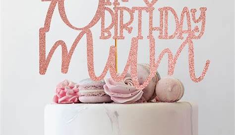 Happy 70th Birthday Mum Glitter Cake Topper 70th Birthday | Etsy