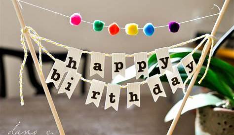 Chalkboard Happy Birthday Banner Cake Topper