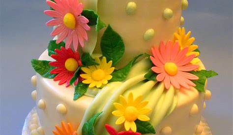 Happy birthday cake and flowers images ~ Greetings Wishes Images