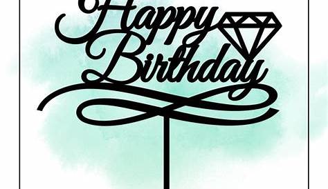 Circle Happy Birthday Cake Topper SVG - Etsy
