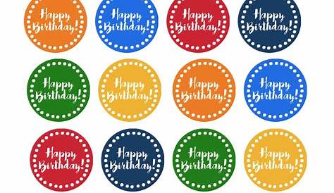 Happy Birthday Cupcake Toppers Printable by gradybugdesigns