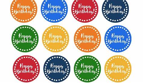 Happy Birthday Cupcake Toppers Free Printable - Paper Trail Design