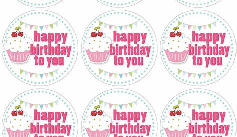 Happy Birthday Cupcake Toppers Free Printable - Paper Trail Design