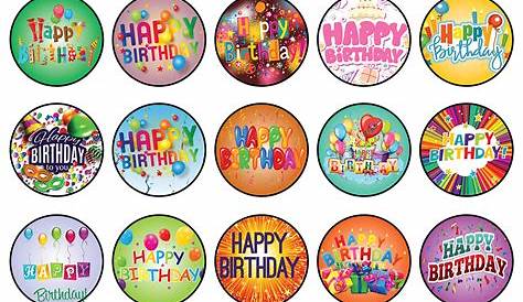 Birthday Cupcake Toppers. Pack of 24 Gold Happy Birthday Cupcake