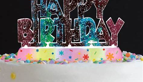 Light Up Happy Birthday Cake Toppers * Novelty * Retro * UK
