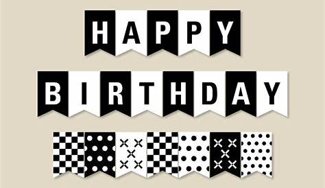 Printable Happy Birthday Banner Black And White Printable Word Searches