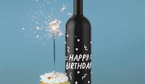 Happy birthday wine Bottle sticker wine label happy birthday
