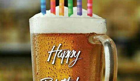 a birthday card with an image of a person holding a beer in it's hand