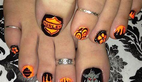 Harley Davidson Toe Nails