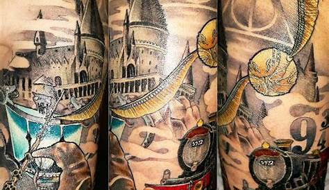 Harry Potter sleeve by Melvin Arizmendi #CoolTattooIdeas | Tatouages