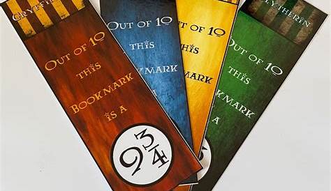 Harry Potter Bookmarks Hogwarts House 9&3/4 4 Pack | Etsy