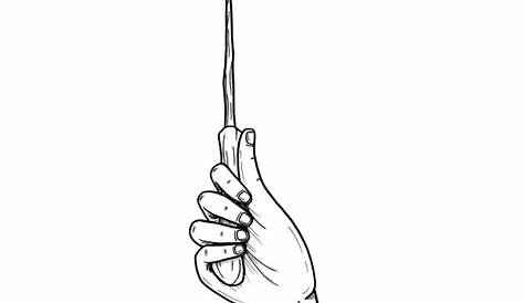 Harry Potter Hand Holding Wand Drawing - Wizarding World Harry Potter