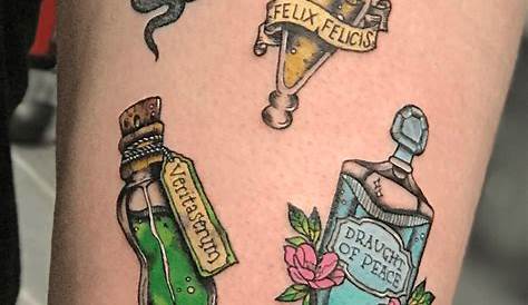 Tattoo uploaded by Taylor Geiger | Harry Potter Potion Bottles Tattoo #