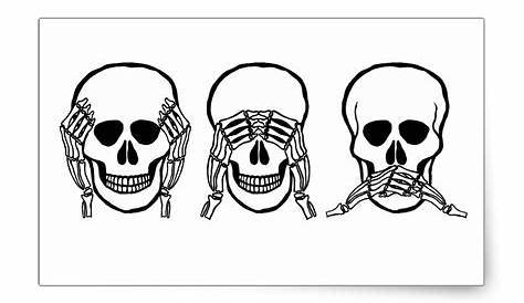 See No, Hear No, Speak No Evil!! | Evil skull tattoo, Skulls drawing