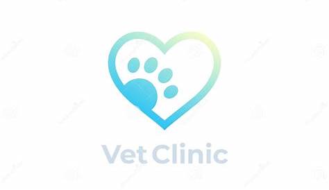 Pet First Aid. Red cross and paw as heart. Vet clinic hospital logotype