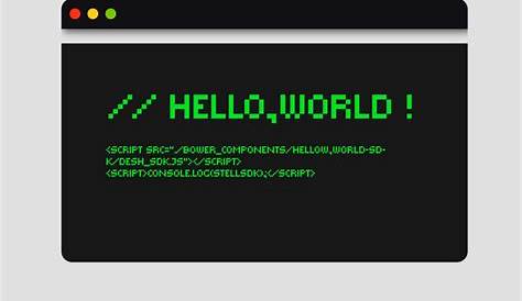 Hello world code Royalty Free Vector Image - VectorStock
