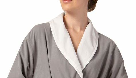 YOUCAI Women Contrast Color Full Length Bathrobe Soft Fleece Fluffy