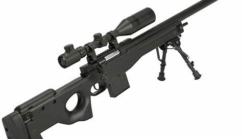 WellFire MB4418-3 Bolt Action Airsoft Sniper Rifle w/ Scope & Bipod, Black