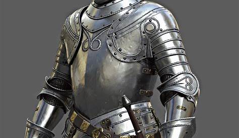 Knight in a suit of gilded ornate Gothic plate armour