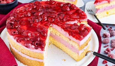 Himbeertorte fruchtig und lecker für 26 er Springform - Rezept mit Bild