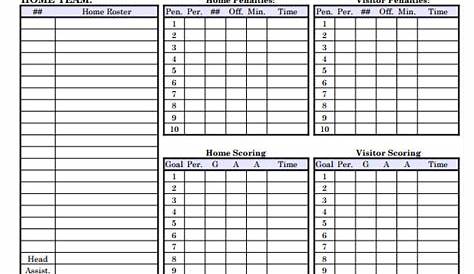 FREE 8+ Sample Hockey Score Sheet Templates in PDF