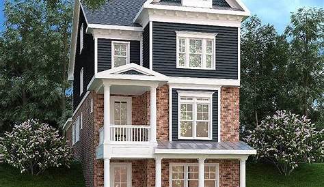 At only 30' wide, this narrow lot house plan features thoughtful room
