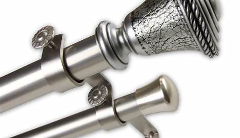 Home Trends Decorative Curtain Rod Set 48-84 Brushed Silver