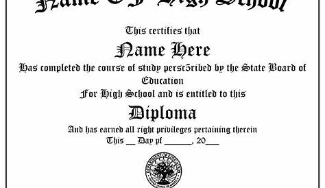 Free Printable High School Diploma Template. Huge Collection of high