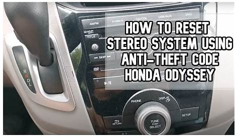 Honda odyssey 2005 radio code reset how to YouTube