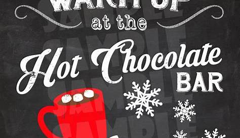 This printable hot chocolate bar sign and labels will help you hot