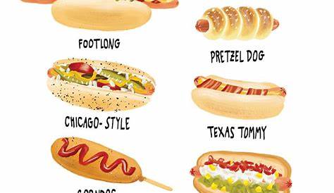 Hot Dog Infographics Standard. Reference Sizes of Fast Food Stock