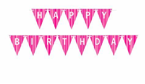 Hot Pink and White Happy Birthday Banner Pink and White | Etsy