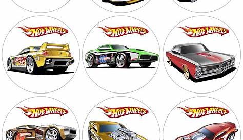 Hot Wheels Cupcake Toppers, Printable, Boy Car Theme Birthday Party