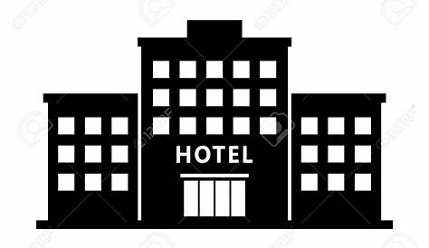 Hotel Building Monochrome Clip Art - Hotel Clipart Black And White Png