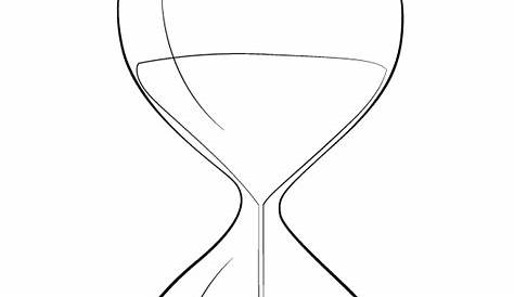 Hourglass Drawing Outline Black And White Hand Drawn Sketch Vector Illustration