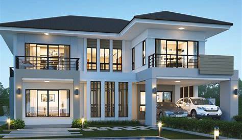 House Design Plans 3d 6 Bedrooms x With One Flat Roof 3D