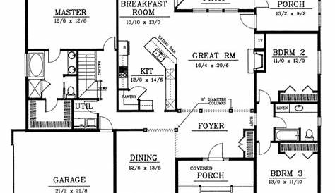 Country Ranch Plan 3 Bedrms, 3 Baths 2200 Sq Ft 1411218