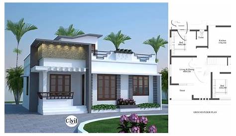 750 Sq Ft 2BHK Single Floor Contemporary Style House and Plan - Home