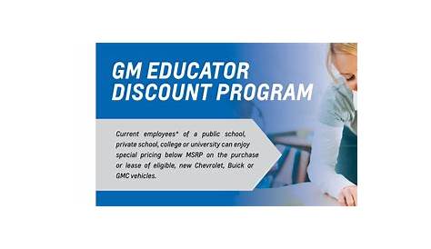How Does GM Educator Discount Work?