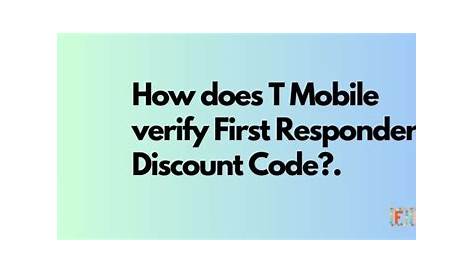 How Does T-Mobile Verify First Responder Discount?