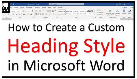How To Create A New Heading In Simple Style Creating nd pplying