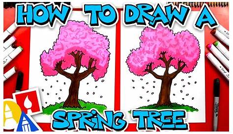 How To Draw A Spring Seson Scenery Step By Step Esy Youtube
