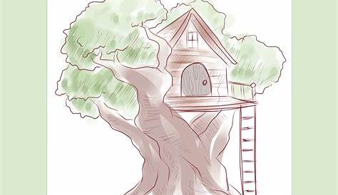 How To Draw A Treehouse Home Is Where The Tree House Is Etsy Pencil Ing Imges Rt