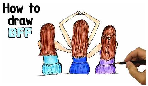 How to draw BFF Girls | BFF Drawing | How to draw Best friends Girls