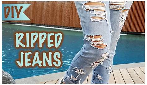 How To Make Ripped Jeans At Home Diy Distressed Turial D I