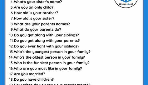 How Well Do You Know Your Family Member Questions Buy Really r